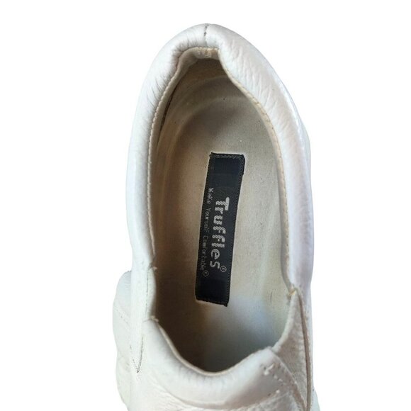 Clogs White Leather Work Comfort Nurse Truffles Slip On Sapphire 7.5W Arch Supp - Picture 5 of 11